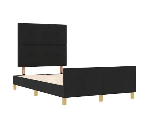 Gultas Rāmis Melns 120X200 Cm Audums Vidaxl