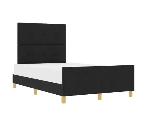 Gultas Rāmis Melns 120X200 Cm Audums Vidaxl