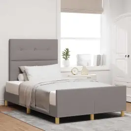 Gultas Rāmis Ar Galvas Klāju Pelēkbrūna 120 X 200 Cm Audums Vidaxl
