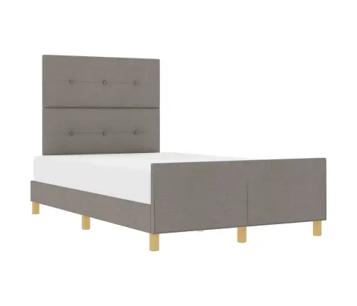 Gultas Rāmis Ar Galvas Klāju Pelēkbrūna 120 X 200 Cm Audums Vidaxl