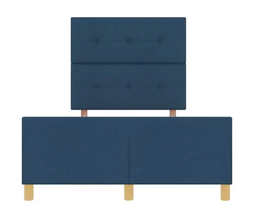 Gultas Rāmis Ar Galvas Klāju Zila 120 X 200 Cm Audums Vidaxl