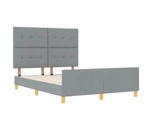 Voodi Raam Peaga Helehall 140 X 190 Cm Kangas