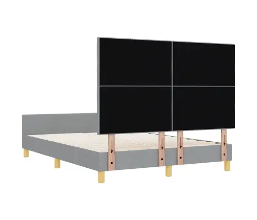 Voodi Raam Peaga Helehall 140 X 190 Cm Kangas