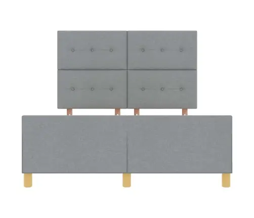 Voodi Raam Peaga Helehall 140 X 190 Cm Kangas