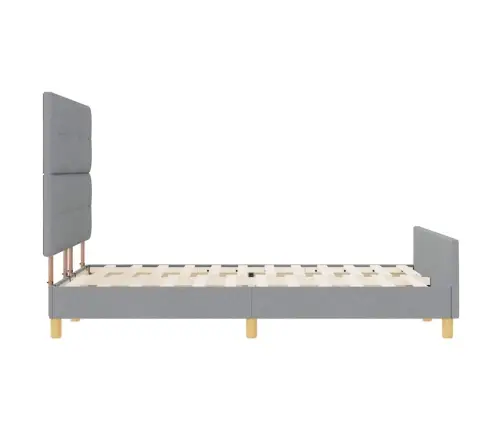 Voodi Raam Peaga Helehall 140 X 190 Cm Kangas