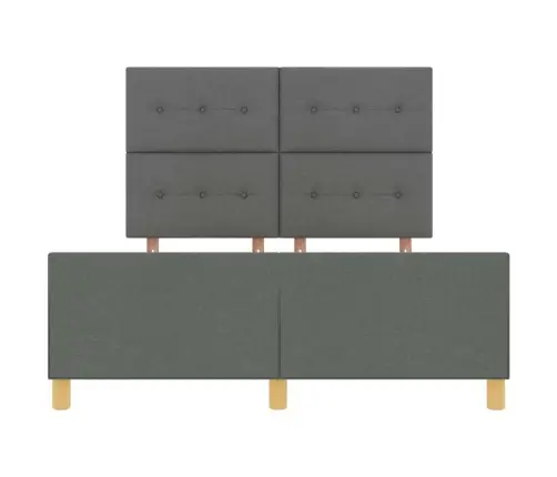 Voodi Raam Peaga Tumehall 140 X 190 Cm Kangas