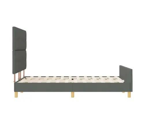 Voodi Raam Peaga Tumehall 140 X 190 Cm Kangas