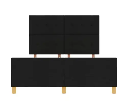 Voodi Raam Peaga Must 140 X 190 Cm Kangas