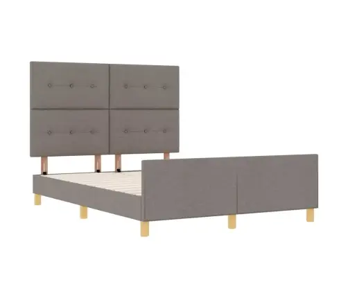Gultas Rāmis Ar Galvas Klāju Pelēkbrūna 140 X 190 Cm Audums Vidaxl