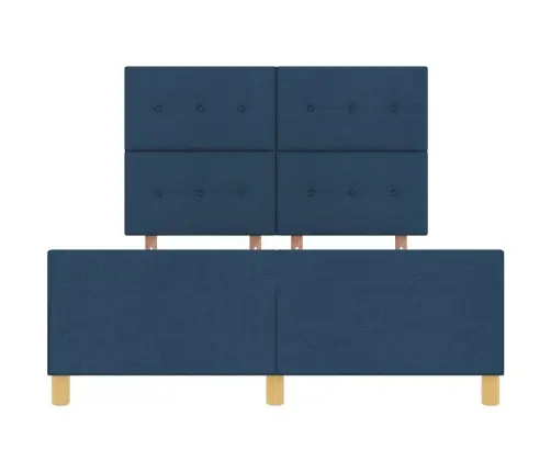 Voodi Raam Peaga Sinine 140 X 190 Cm Kangas