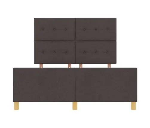 Voodi Raam Peaga Tumepruun 140 X 200 Cm Kangas