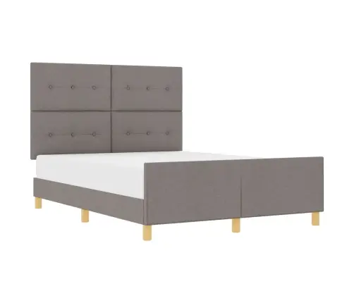 Gultas Rāmis Ar Galvas Klāju Pelēkbrūna 140 X 200 Cm Audums Vidaxl