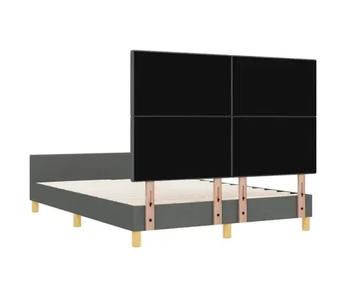 Gultas Rāmis Ar Galvas Klāju Tumši Pelēka 160 X 200 Cm Audums Vidaxl