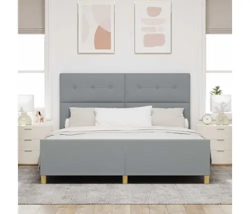 Voodi Raam Peaga Helehall 180 X 200 Cm Kangas