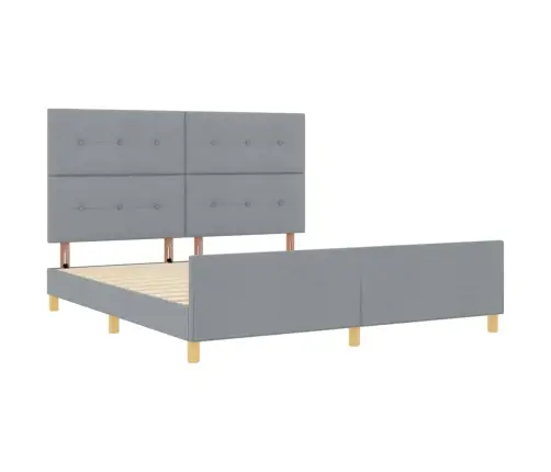 Voodi Raam Peaga Helehall 180 X 200 Cm Kangas