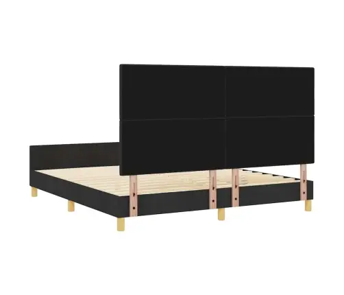 Gultas Rāmis Ar Galvas Klāju Melna 180 X 200 Cm Audums Vidaxl