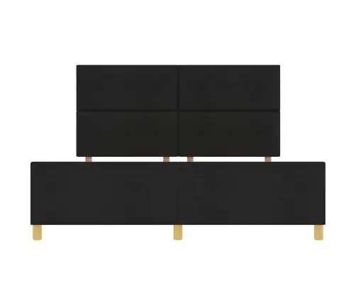 Gultas Rāmis Ar Galvas Klāju Melna 180 X 200 Cm Audums Vidaxl