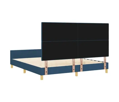 Gultas Rāmis Ar Galvas Klāju Zila 180 X 200 Cm Audums Vidaxl