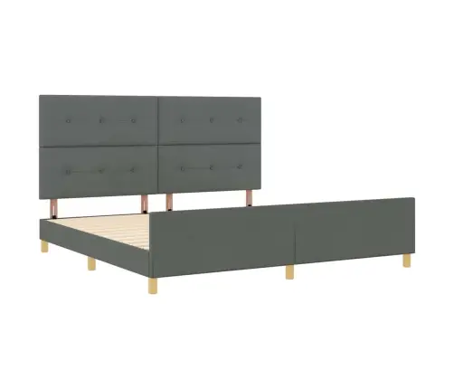 Gultas Rāmis Ar Galvas Klāju Tumši Pelēka 200 X 200 Cm Audums Vidaxl