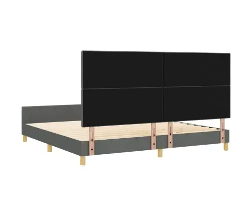 Gultas Rāmis Ar Galvas Klāju Tumši Pelēka 200 X 200 Cm Audums Vidaxl