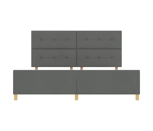 Gultas Rāmis Ar Galvas Klāju Tumši Pelēka 200 X 200 Cm Audums Vidaxl