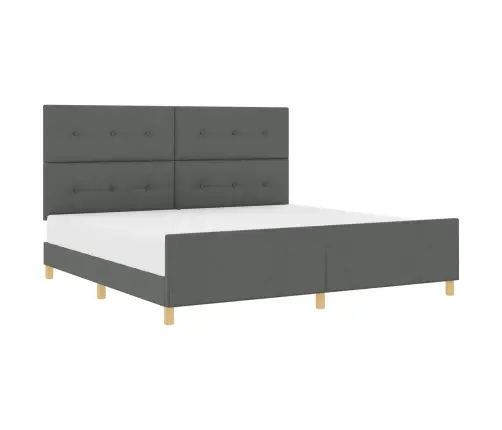 Gultas Rāmis Ar Galvas Klāju Tumši Pelēka 200 X 200 Cm Audums Vidaxl