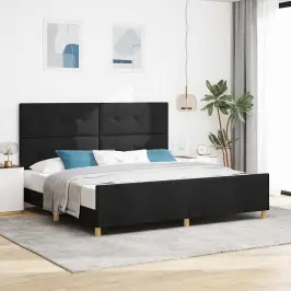 Gultas Rāmis Ar Galvas Klāju Melna 200 X 200 Cm Audums Vidaxl Gultas Rāmis Ar Galvas Klāju Melna 200 X 200 Cm Audums Vidaxl