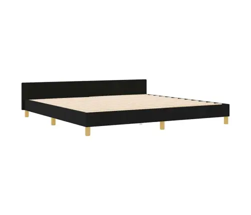 Gultas Rāmis Melns 200X200 Cm Audums Vidaxl