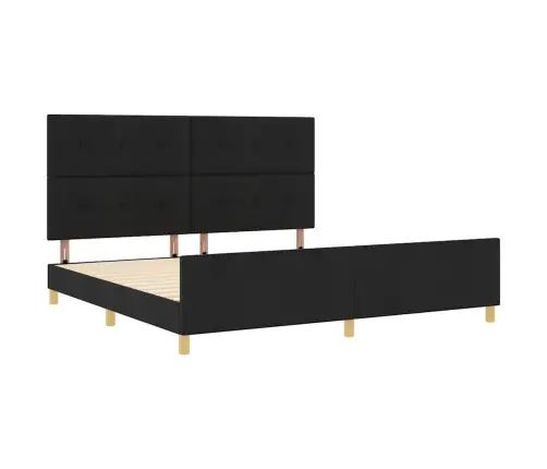 Gultas Rāmis Melns 200X200 Cm Audums Vidaxl