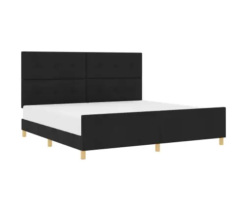 Gultas Rāmis Melns 200X200 Cm Audums Vidaxl