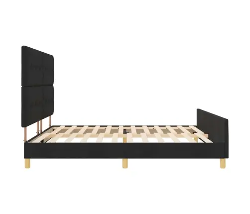 Gultas Rāmis Melns 200X200 Cm Audums Vidaxl