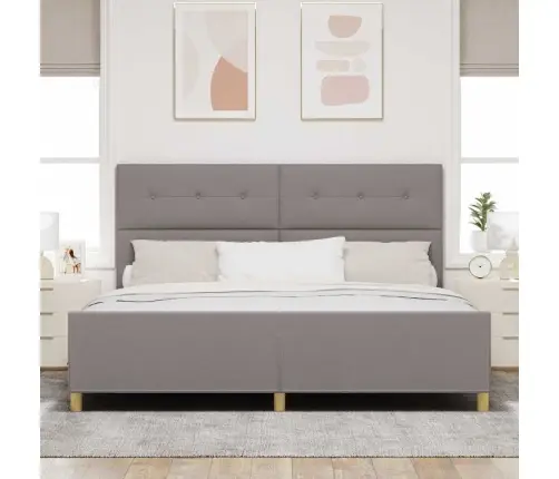 Gultas Rāmis Ar Galvas Klāju Pelēkbrūna 200 X 200 Cm Audums Vidaxl