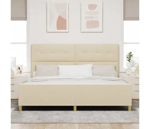 Voodi Raam Peaga Cream 200 X 200 Cm Kangas