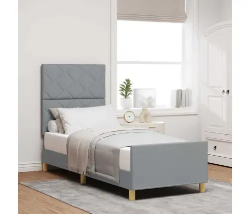 Gultas Rāmis Gaiši Pelēks 80X200 Cm Audums Vidaxl