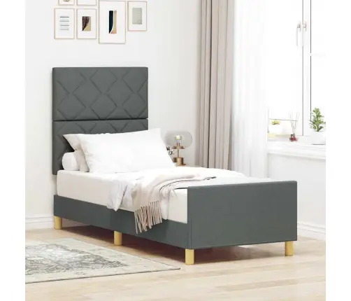 Voodi Raam Peaga Tumehall 80 X 200 Cm Kangas