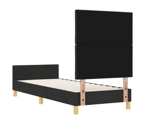 Gultas Rāmis Ar Galvas Klāju Melna 80 X 200 Cm Audums Vidaxl