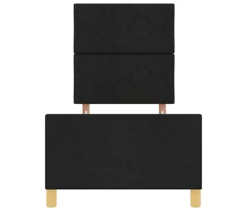 Gultas Rāmis Ar Galvas Klāju Melna 80 X 200 Cm Audums Vidaxl