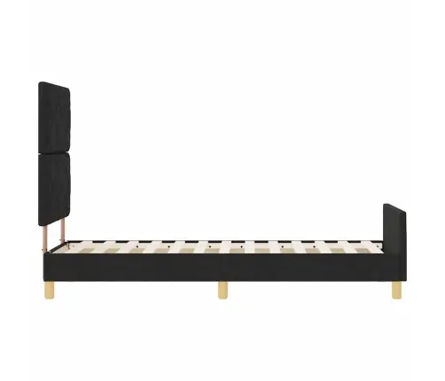 Gultas Rāmis Ar Galvas Klāju Melna 80 X 200 Cm Audums Vidaxl