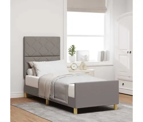 Voodi Raam Peaga Pruunikashall 80 X 200 Cm Kangas