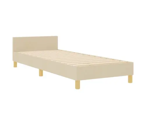 Gultas Rāmis Ar Galvas Klāju Krēmkrāsa 80 X 200 Cm Audums Vidaxl