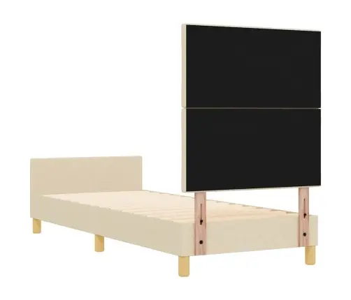 Gultas Rāmis Ar Galvas Klāju Krēmkrāsa 80 X 200 Cm Audums Vidaxl