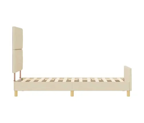 Gultas Rāmis Ar Galvas Klāju Krēmkrāsa 80 X 200 Cm Audums Vidaxl