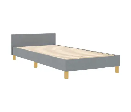 Voodi Raam Peaga Helehall 90 X 190 Cm Kangas