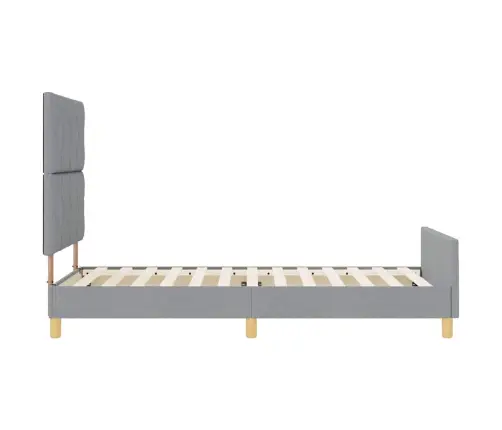 Voodi Raam Peaga Helehall 90 X 190 Cm Kangas