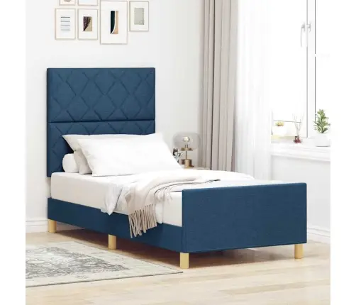 Zila Gultas Karkass 90X190 Cm Audums Vidaxl