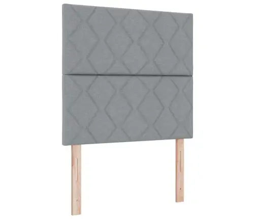 Voodi Raam Peaga Helehall 90 X 200 Cm Kangas