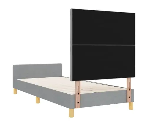 Voodi Raam Peaga Helehall 90 X 200 Cm Kangas