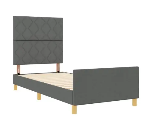 Lovos Rėmas Su Galvūgalio Tamsiai Pilka 90 X 200 Cm Audinys
