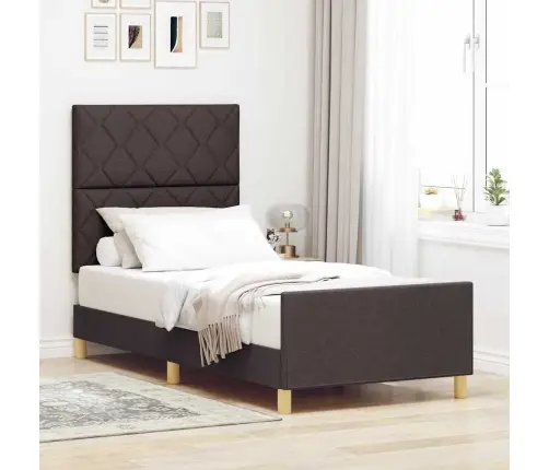 Lovos Rėmas Su Galvūgalio Tamsiai Ruda 90 X 200 Cm Audinys