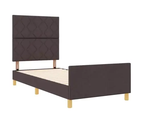 Lovos Rėmas Su Galvūgalio Tamsiai Ruda 90 X 200 Cm Audinys